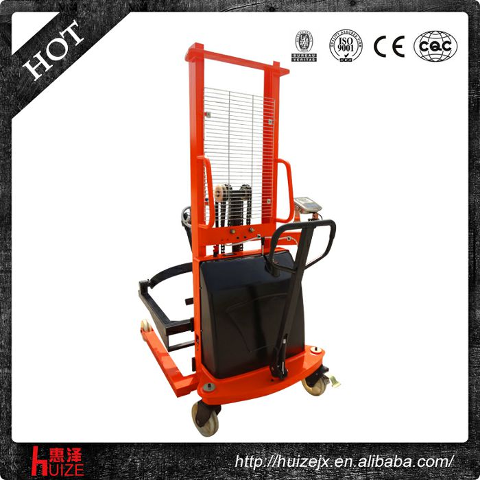 半電動(dòng)稱重油桶車（夾鐵桶，手搖翻轉(zhuǎn)倒料）